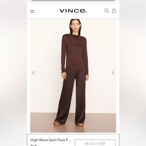 Vince High-Waist Satin Flare Pant